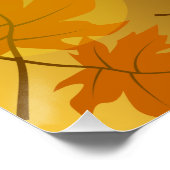 Poster Motif d'automne avec feuilles d'érable en chute et (Coin)