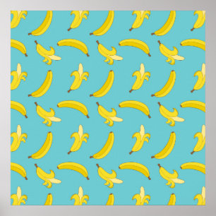 Poster Motif de banane rétro