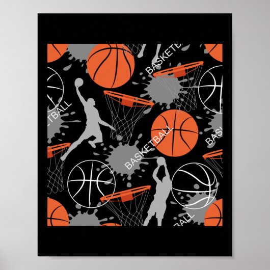 Poster Motif de basket-ball (Devant)