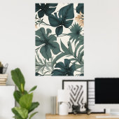 Poster Motif de beauté de formes feuille (Bureau à domicile)