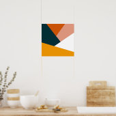Poster Motif de bloc de couleur géométrique abstrait mode (Cuisine)
