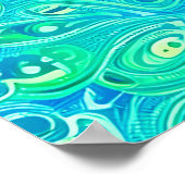 Poster Motif de Bohème Arabesque Aquamarine (Coin)