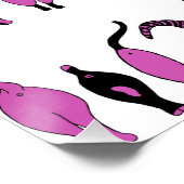 Poster Motif de boutons de chats violets (Coin)