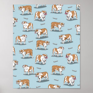 Poster Motif de bulldog anglais
