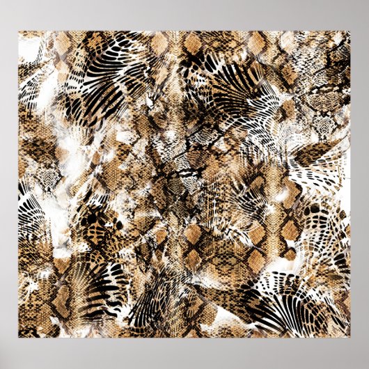 Poster Motif de camouflage coloré Leopard Zebra (Devant)