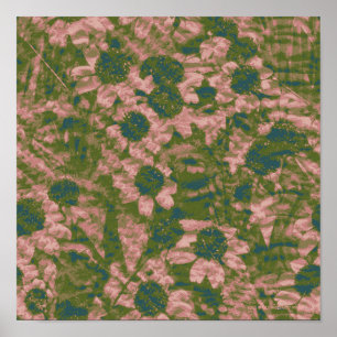 Poster Motif de camouflage de fleur