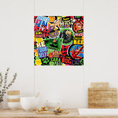 Poster Motif de caractères superhéros miraculeux (Cuisine)