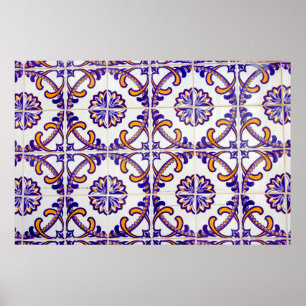 Poster Motif de carreaux de près, Portugal
