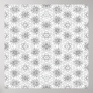 Poster Motif de carreaux floraux répétitifs avec des form