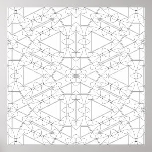 Poster Motif de carrelage géométrique imbriqué Art de col