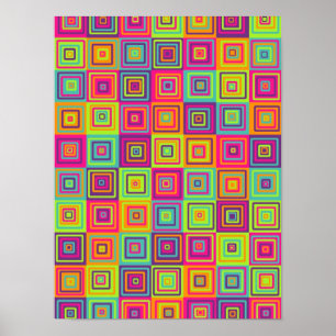 Poster Motif de Carrés