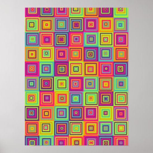 Poster Motif de Carrés (Devant)