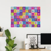 Poster Motif de carrés (Bureau à domicile)