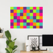 Poster Motif de carrés (Bureau à domicile)