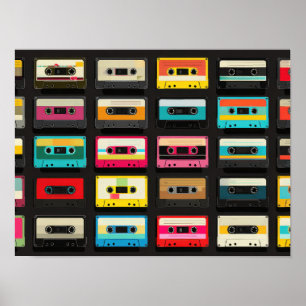 Poster Motif de cassette rétro – Musique vintage