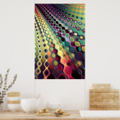 Poster Motif de cellules fractales (Cuisine)