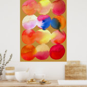 Poster Motif de cercle à l'aquarelle, art abstrait de cou (Cuisine)