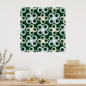 Poster Motif de cercles rétro géométriques (Cuisine)