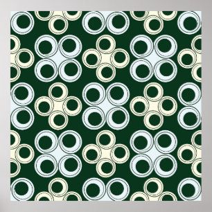 Poster Motif de cercles rétro géométriques