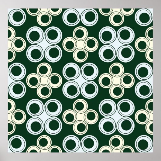 Poster Motif de cercles rétro géométriques (Devant)
