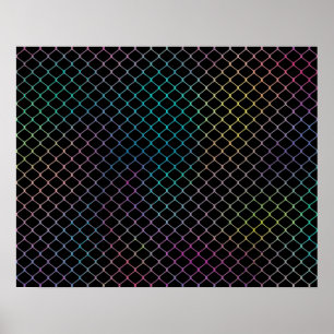 Poster Motif de chaîne de clôture élégant moderne coloré