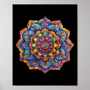 Poster Motif de chakra de méditation mandala bohémien vib
