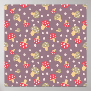 Poster Motif de champignons