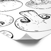 Poster Motif de champignons (Coin)