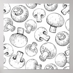 Poster Motif de champignons