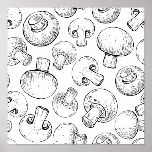 Poster Motif de champignons (Devant)