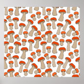 Poster Motif de champignons d'Aspen rouge orange (Devant)