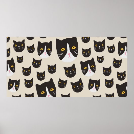 Poster Motif de chat sans couture/ (Devant)