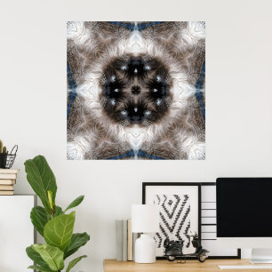 Poster Motif de chat siamois kaléidoscope aux yeux bleus