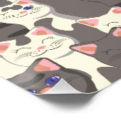 Poster Motif de chats blancs et gris (Coin)