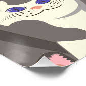 Poster Motif de chats blancs et gris (Coin)