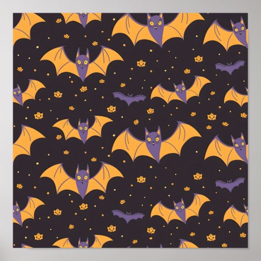 Poster Motif de chauves-souris (Devant)