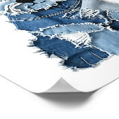 Poster Motif de chien Denim Patchwork Art (Coin)