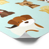 Poster motif de chiens arrière - plans bleu clair. (Coin)