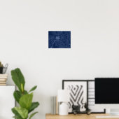 Poster Motif de circuit Geek bleu (Bureau à domicile)
