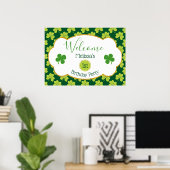 Poster Motif de Clover Vert mignon Bienvenue (Bureau à domicile)