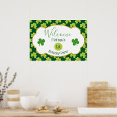Poster Motif de Clover Vert mignon Bienvenue (Cuisine)