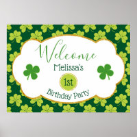 Motif de Clover Vert mignon Bienvenue