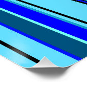 Poster Motif de code-barres géométrique bleu (Coin)