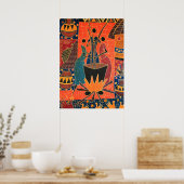 Poster Motif de conception tribale (Cuisine)