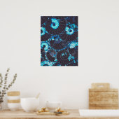 Poster Motif de coque Nautilus noir bleu, géométrie effra (Cuisine)