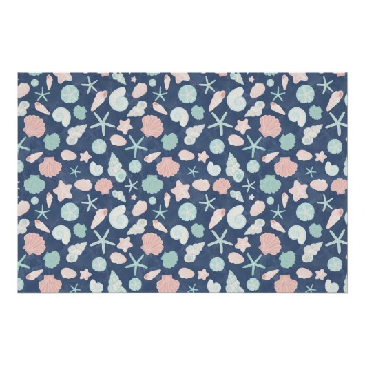 Poster motif de coquillages (Devant)