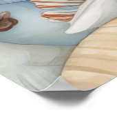 Poster Motif de coquillages aquarelles (Coin)