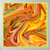 Poster Motif de couleurs Abstrait dynamique (Devant)