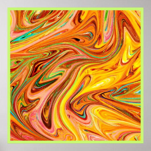 Poster Motif de couleurs Abstrait dynamique (Devant)