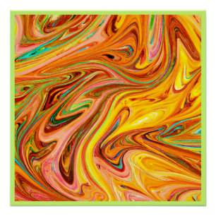 Poster Motif de couleurs Abstrait dynamique